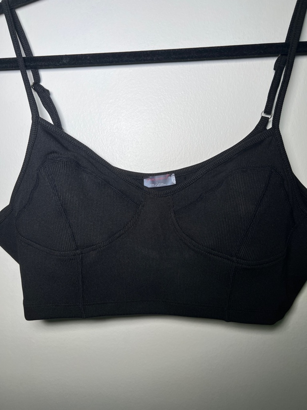 FP Movement by Free People Black Ribbed Crop Bralette